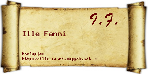 Ille Fanni névjegykártya